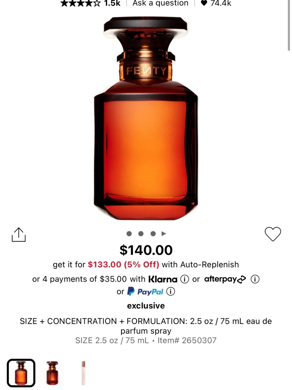 Fenty perfume Rihanna - Picture 4 of 4